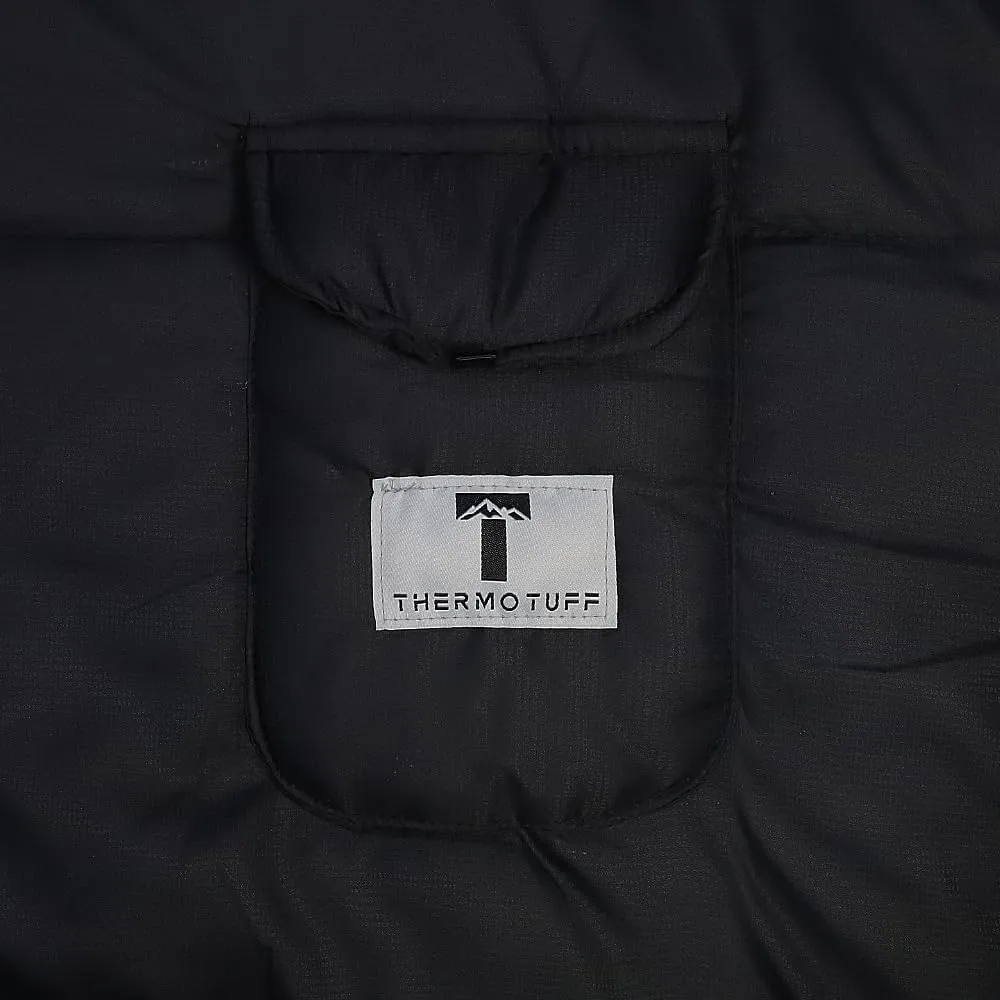 Thermotuff Wearable Sleeping Bag with Dual Hoodie, Zippered Arm Holes, Pockets & Adjustable Drawstring - Ideal for Camping, Cold Weather Hiking, and Stadium Sak Blanket