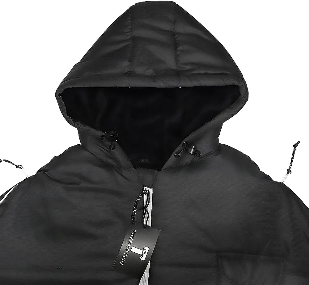 Thermotuff Wearable Sleeping Bag with Dual Hoodie, Zippered Arm Holes, Pockets & Adjustable Drawstring - Ideal for Camping, Cold Weather Hiking, and Stadium Sak Blanket