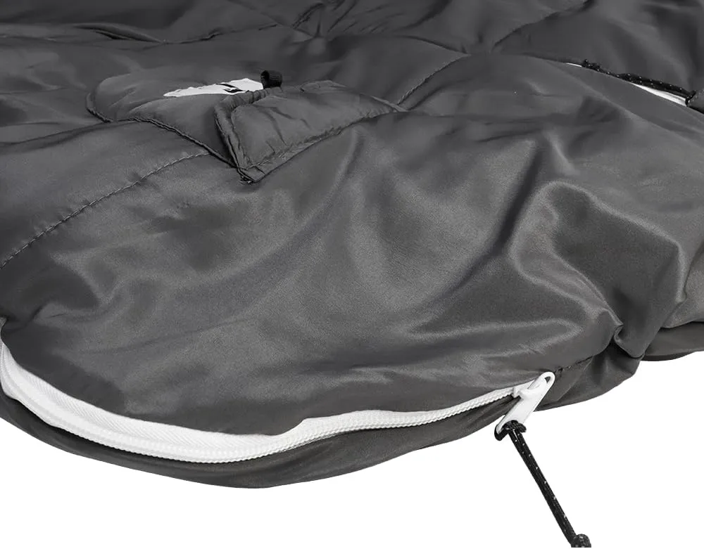 Thermotuff Wearable Sleeping Bag with Dual Hoodie, Zippered Arm Holes, Pockets & Adjustable Drawstring - Ideal for Camping, Cold Weather Hiking, and Stadium Sak Blanket