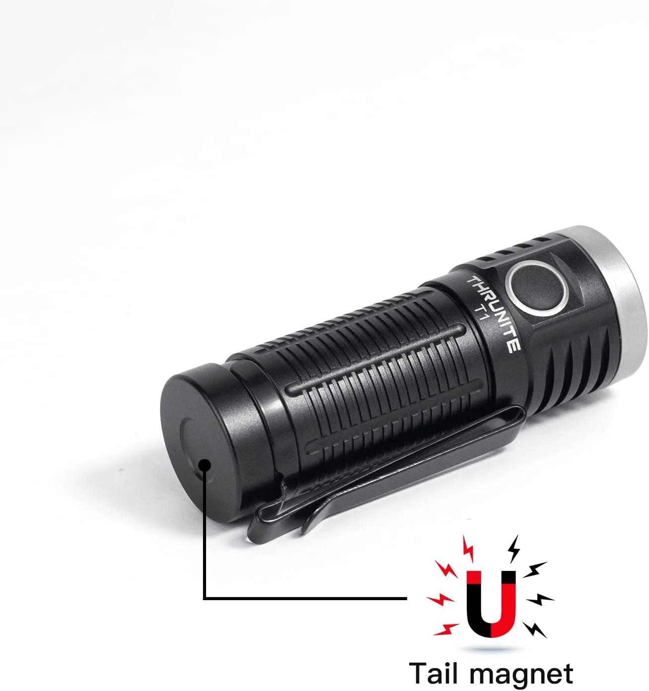 ThruNite T1 EDC Flashlight USB Rechargeable Mini LED Pocket Light Handheld Flashlights with Magnetic Tailcap, Neutral White