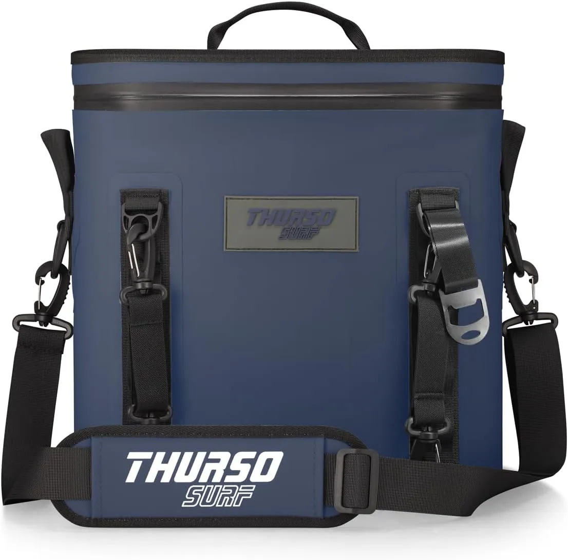 THURSO SURF Soft Cooler 24 Can Portable Ice Cooler Bag — 48 hr Insulation Leakproof & Airtight Waterproof Zipper Floating Beach Cooler for Travel Camping Kayak Paddleboard