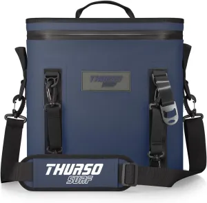 THURSO SURF Soft Cooler 24 Can Portable Ice Cooler Bag — 48 hr Insulation Leakproof & Airtight Waterproof Zipper Floating Beach Cooler for Travel Camping Kayak Paddleboard
