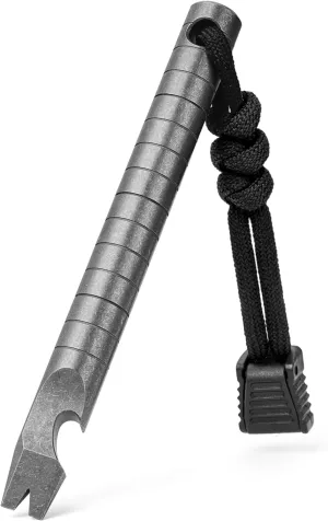 TISUR Titanium Pocket Pry Bar，EDC Keychain Carabiner Multitool Prybar Outdoor Tool Heavy Duty,Key Chain Gadgets for Men (1pc Ti Pry Bar Sliver)