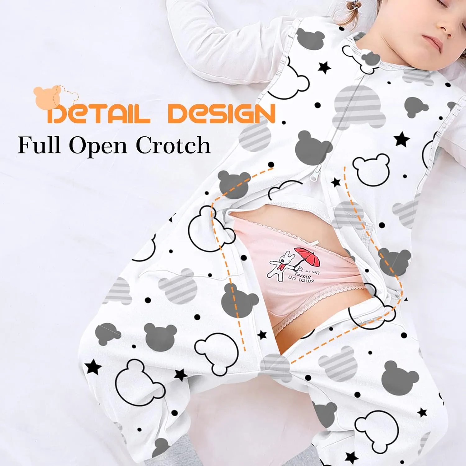 Toddler Sleeping Sack with Feet, Walker Sleep Sack, 0.5Tog