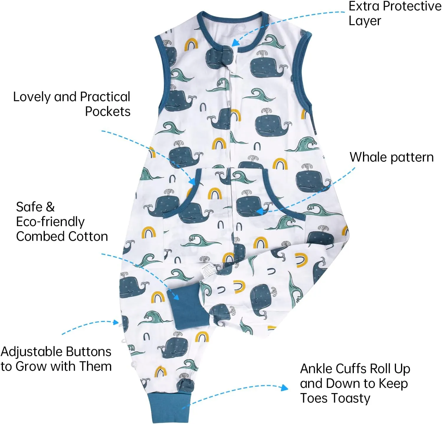 Toddler Sleeping Sack with Feet, Walker Sleep Sack, 0.5Tog