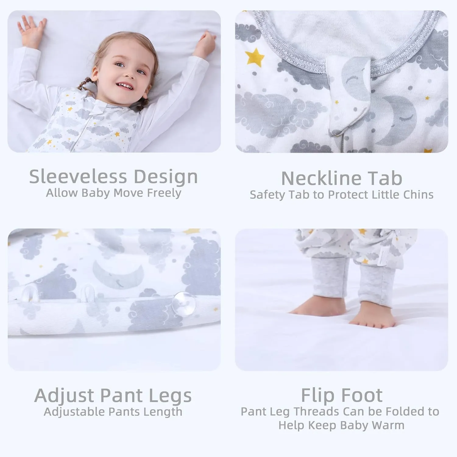 Toddler Sleeping Sack with Feet, Walker Sleep Sack, 0.5Tog