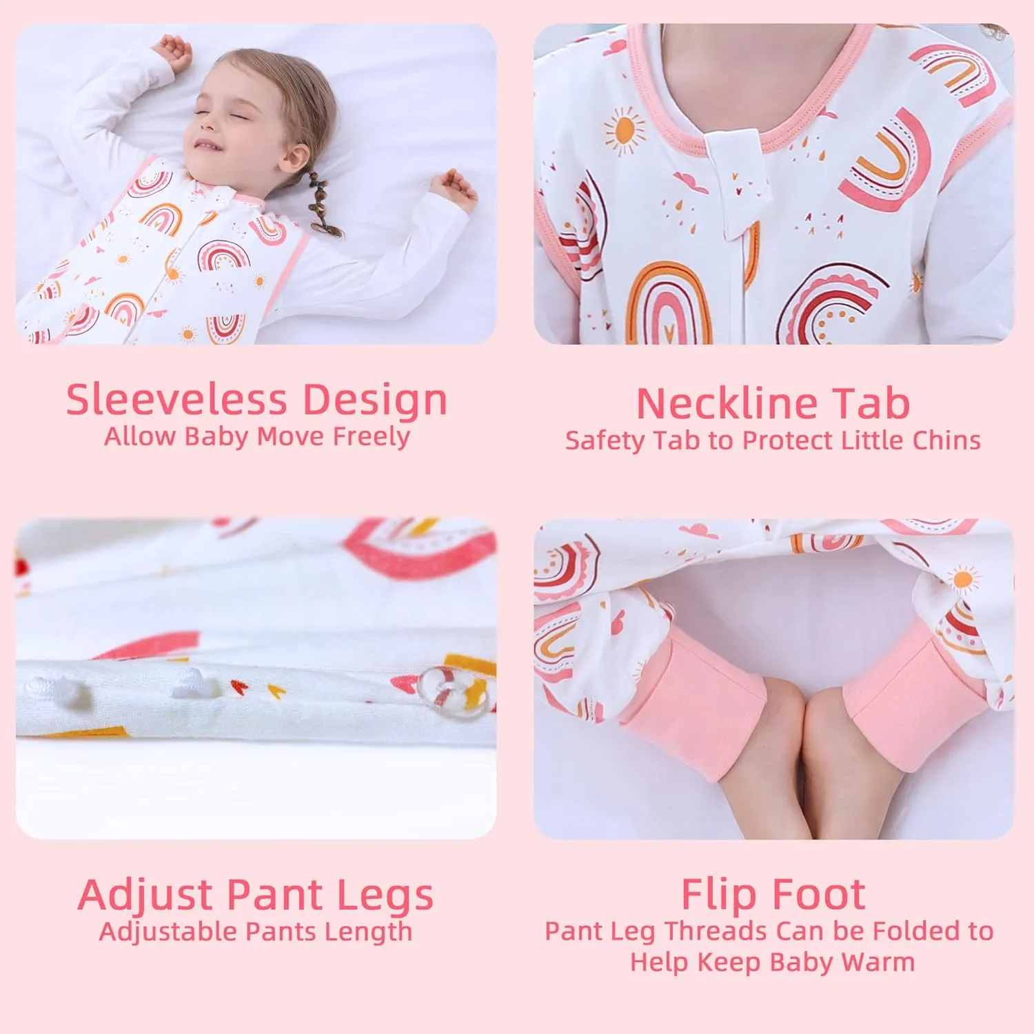 Toddler Sleeping Sack with Feet, Walker Sleep Sack, 0.5Tog