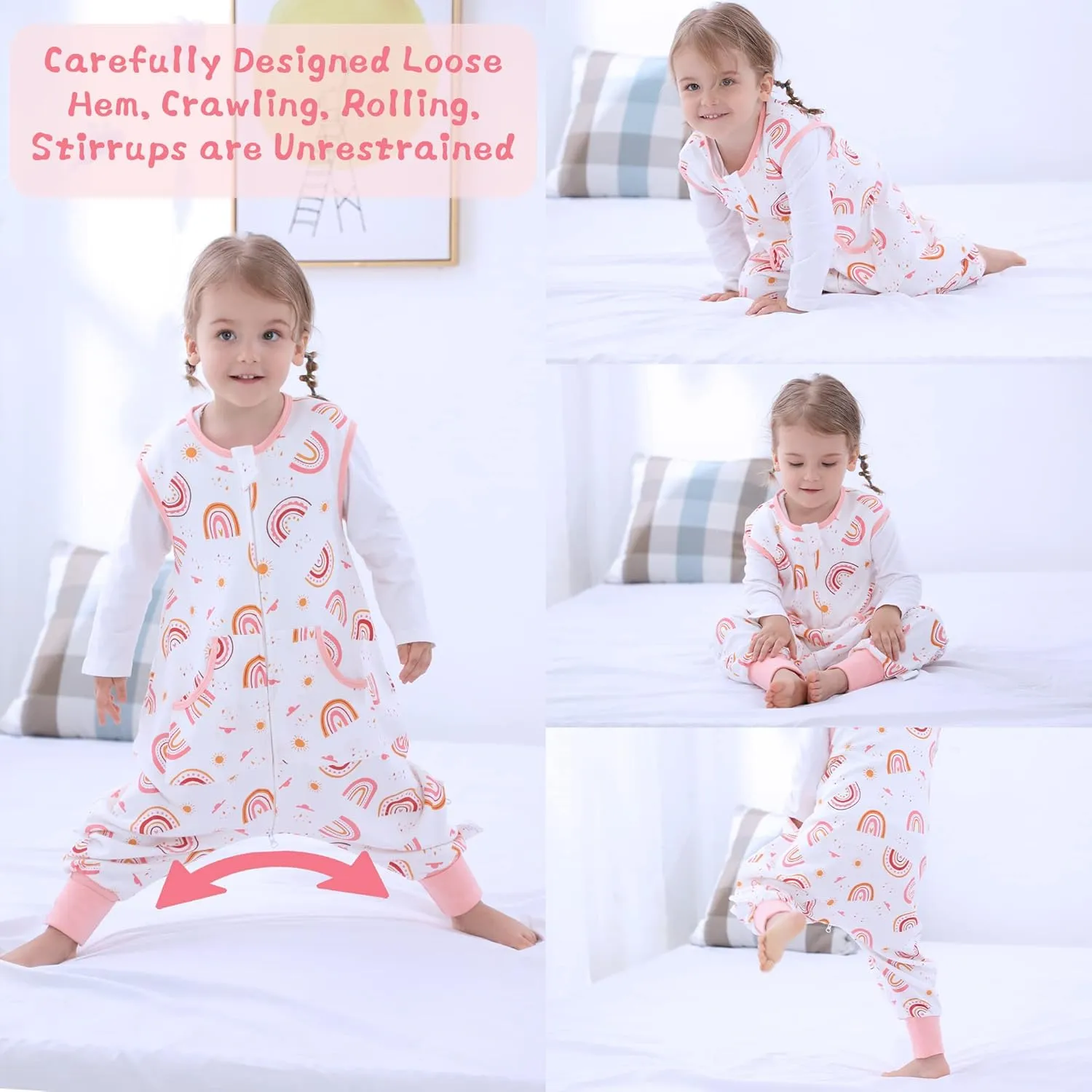Toddler Sleeping Sack with Feet, Walker Sleep Sack, 0.5Tog