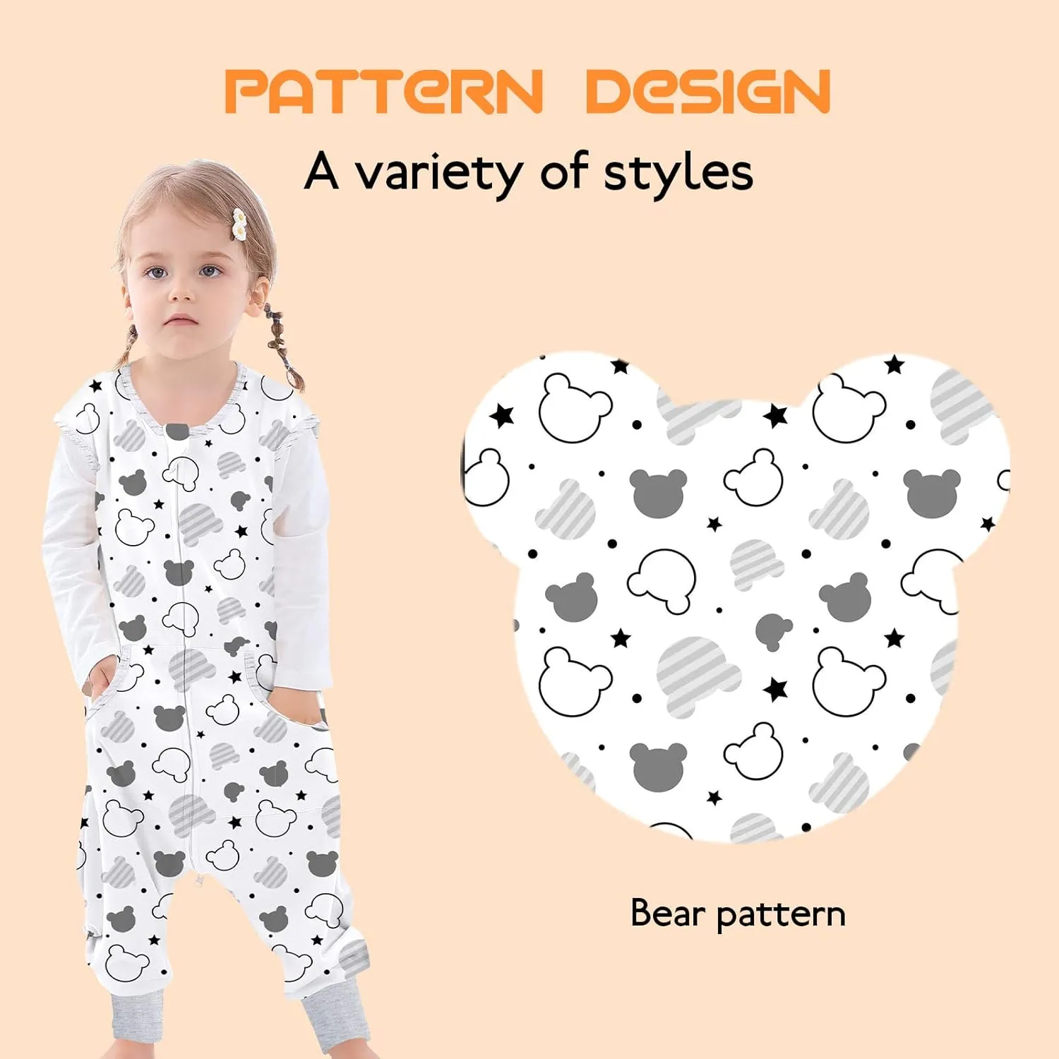 Toddler Sleeping Sack with Feet, Walker Sleep Sack, 0.5Tog