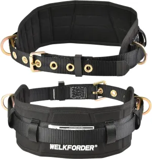Tongue Buckle Body Belt With Waist Pad and 2 Side D-Rings Personal Protective Equipment Safety Harness | Waist Fitting Size 33'' to 47'' for Work Positioning, Restraint