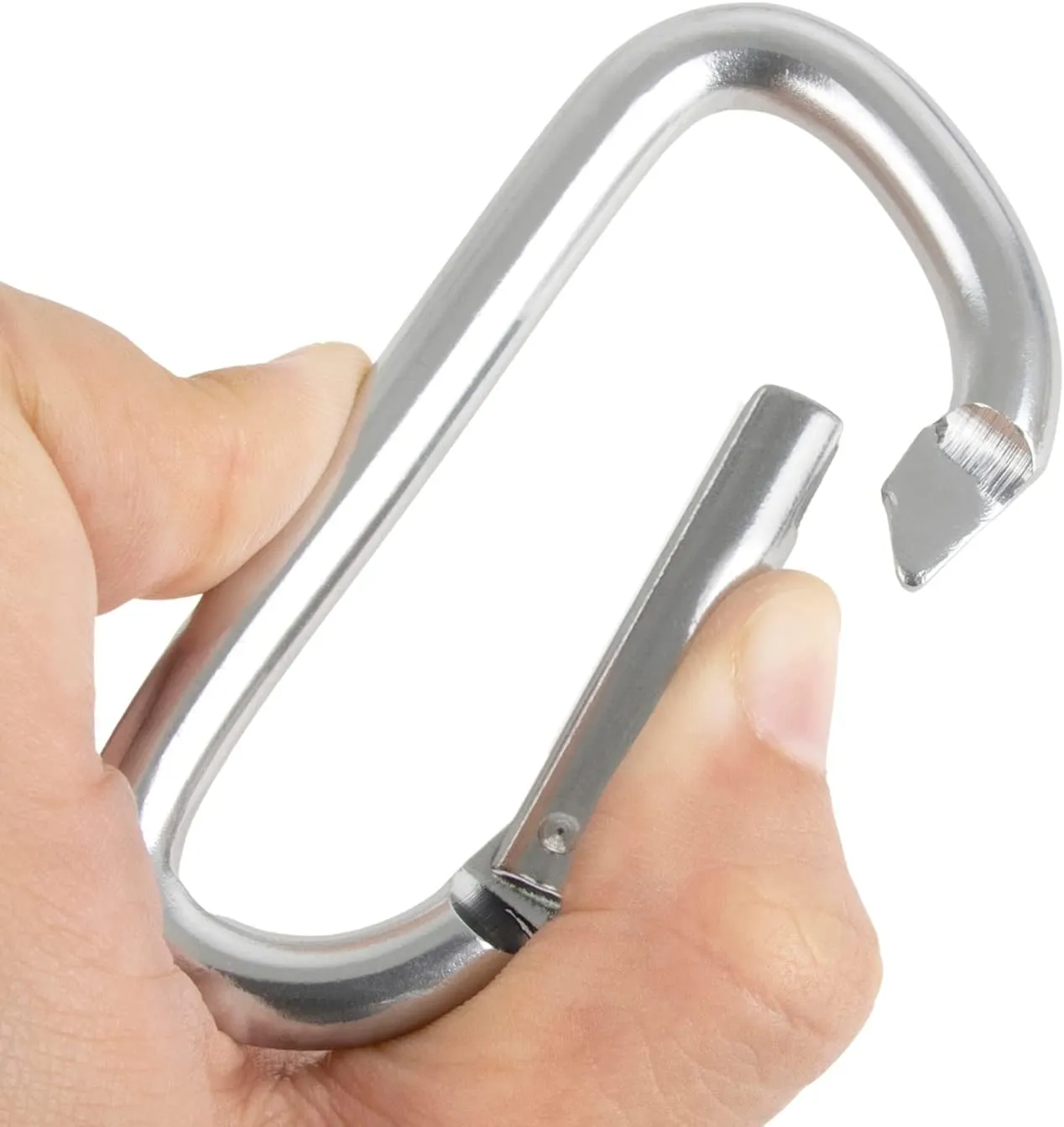 TopTie 24PCS Custom Carabiners Clips, Mini Engraved Carabiner Keychain Heavy Duty 3Inch D Shape