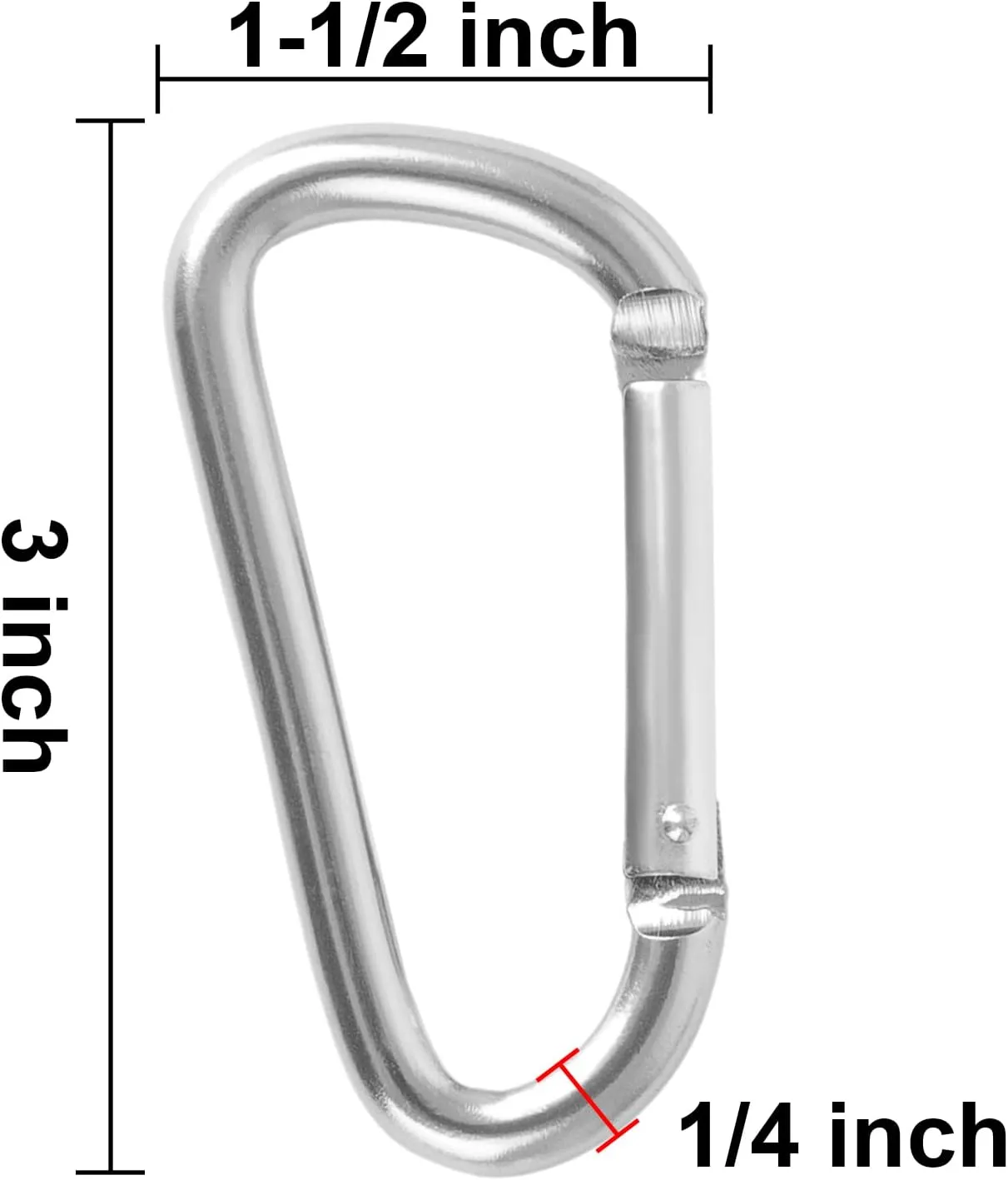 TopTie 24PCS Custom Carabiners Clips, Mini Engraved Carabiner Keychain Heavy Duty 3Inch D Shape