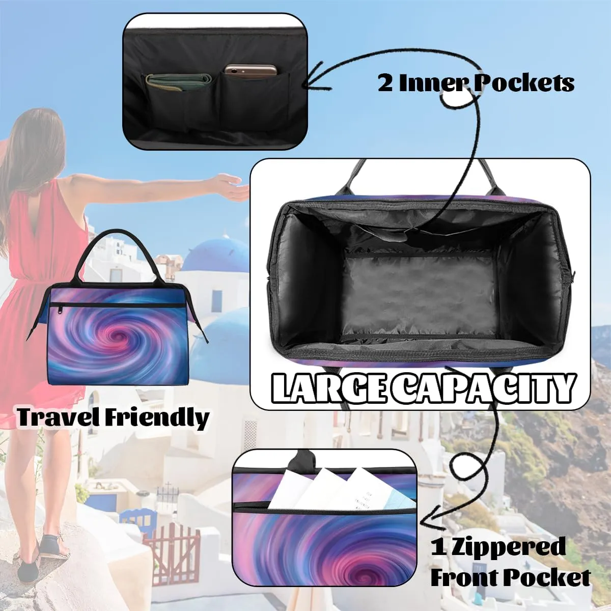 Tote Bag for Women, Lightweight Tote Bag with Zipper, Large Shoulder Bag Handbag for Travel, Work