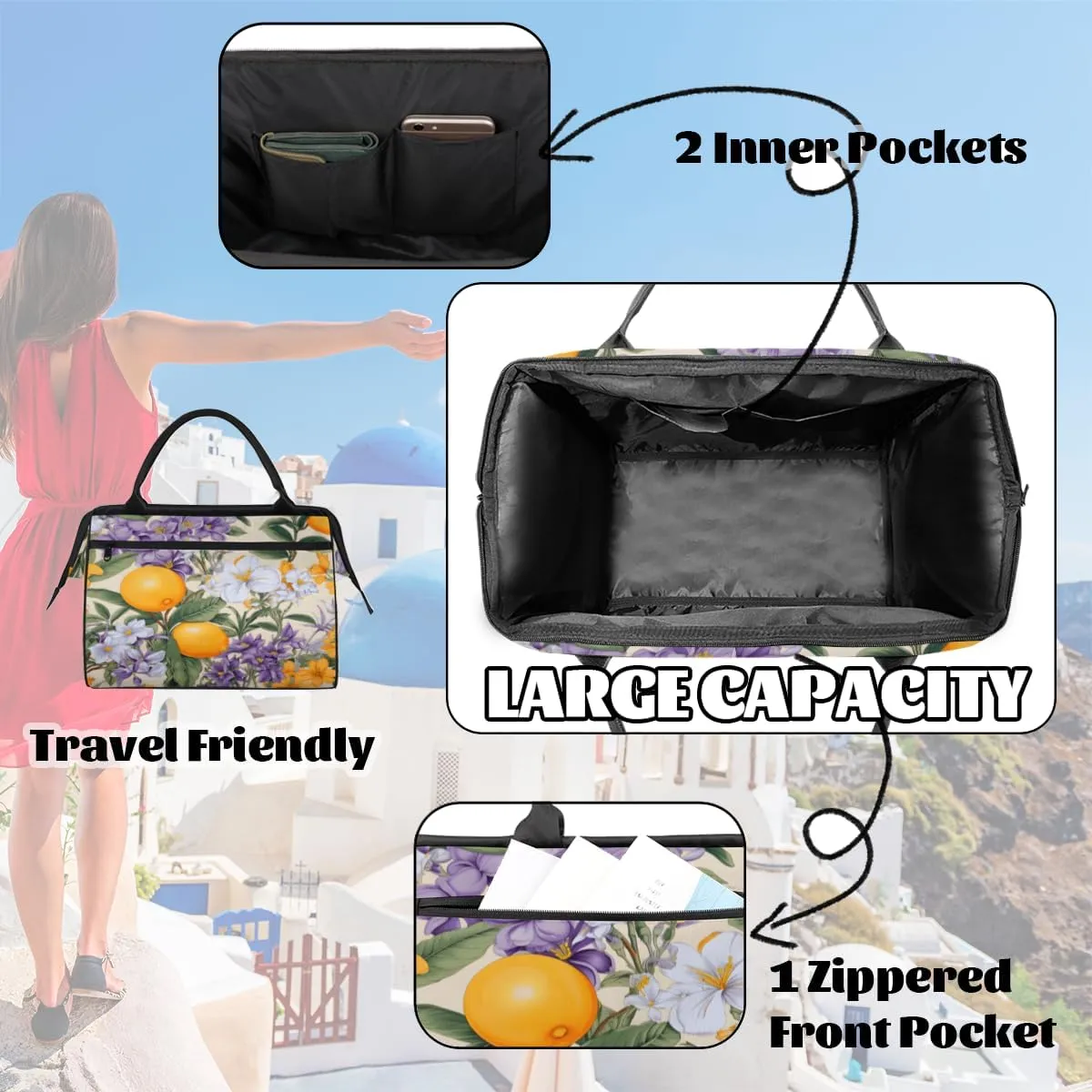 Tote Bag for Women, Lightweight Tote Bag with Zipper, Large Shoulder Bag Handbag for Travel, Work