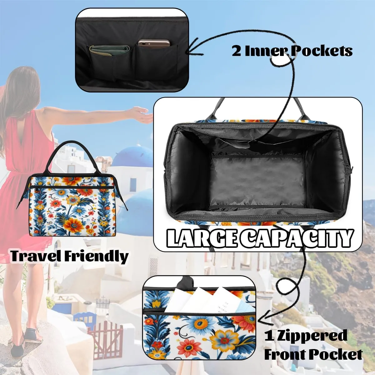 Tote Bag for Women, Lightweight Tote Bag with Zipper, Large Shoulder Bag Handbag for Travel, Work