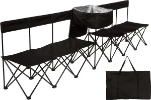 Trademark Innovations 10' Portable 6-Seater Folding Team Sports Sideline Bench with Attached Cooler