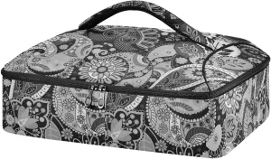 Traditional Ancient Asian Elements Paisley Floral Flowers Insulated Casserole Dish Carrier Bag 9x13 with Lid, Warmer Portable Tote for Hot or Cold Food Picnic Party Potluck Beach