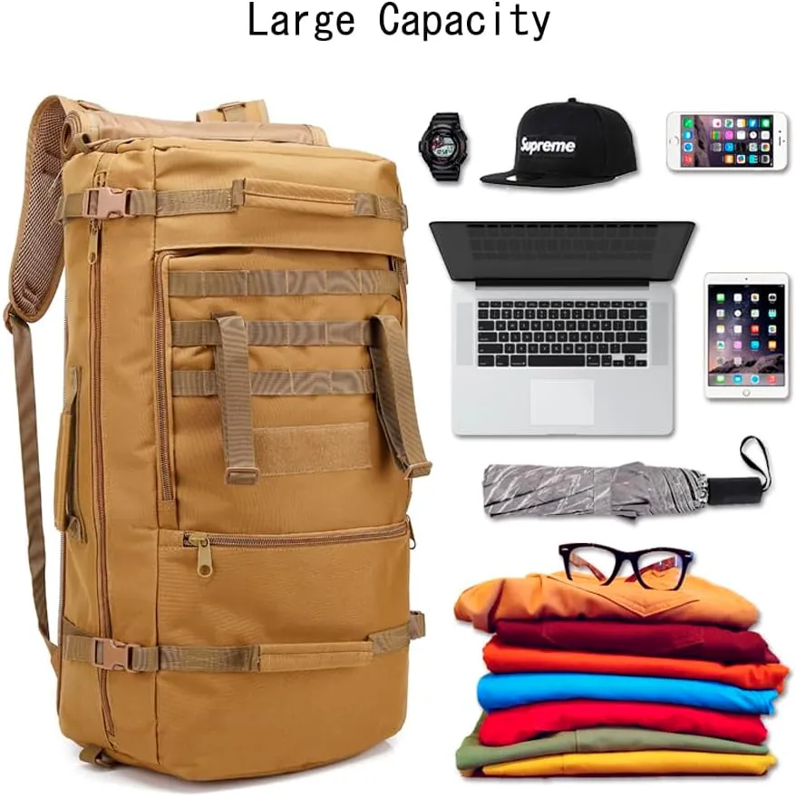 Travel Backpack 60L Hiking Bag 3 Way Day pack Extra Large 3~6 Day Bug Out Molle Survival Rucksack