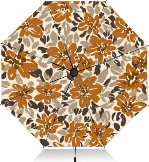 Travel Umbrella for Rain Windproof Chintz Blue floral Indian Fabric blue flowers Automatic Cute Portable Compact Umbrella for Women Purse Backpack Car Black Sun UV Protection