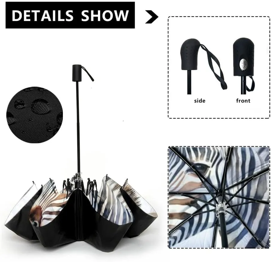 Travel Umbrella for Rain Windproof Cute hand drawn deer fawn floral wreath flowers bouquet woodland water Automatic Cute Portable Compact Umbrella for Women Purse Backpack Car Black Sun UV Protection