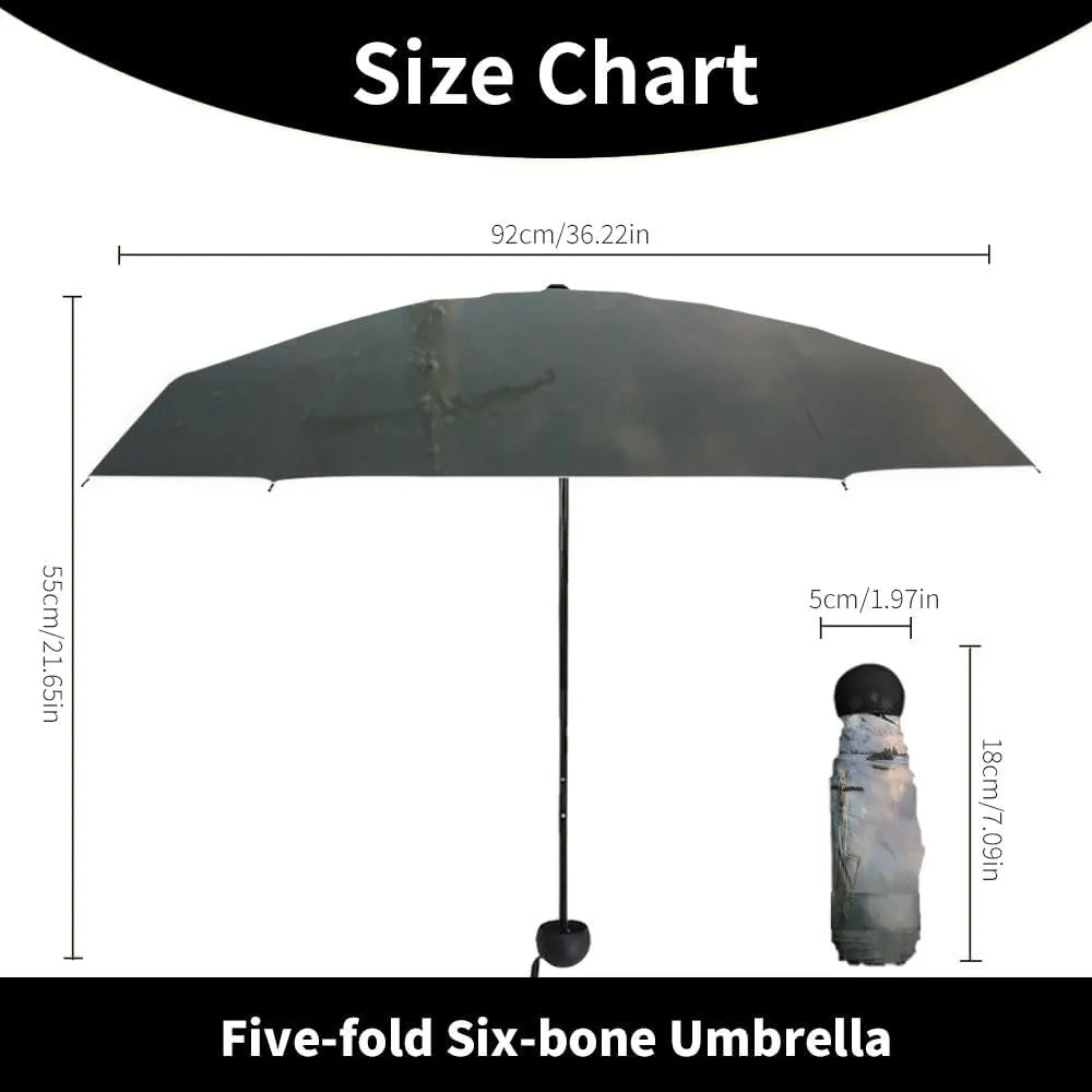 Travel Umbrella for Rain Windproof peak and Acacia morning Automatic Cute Portable Compact Umbrella for Women Purse Backpack Car Black Sun UV Protection