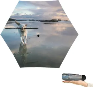 Travel Umbrella for Rain Windproof peak and Acacia morning Automatic Cute Portable Compact Umbrella for Women Purse Backpack Car Black Sun UV Protection