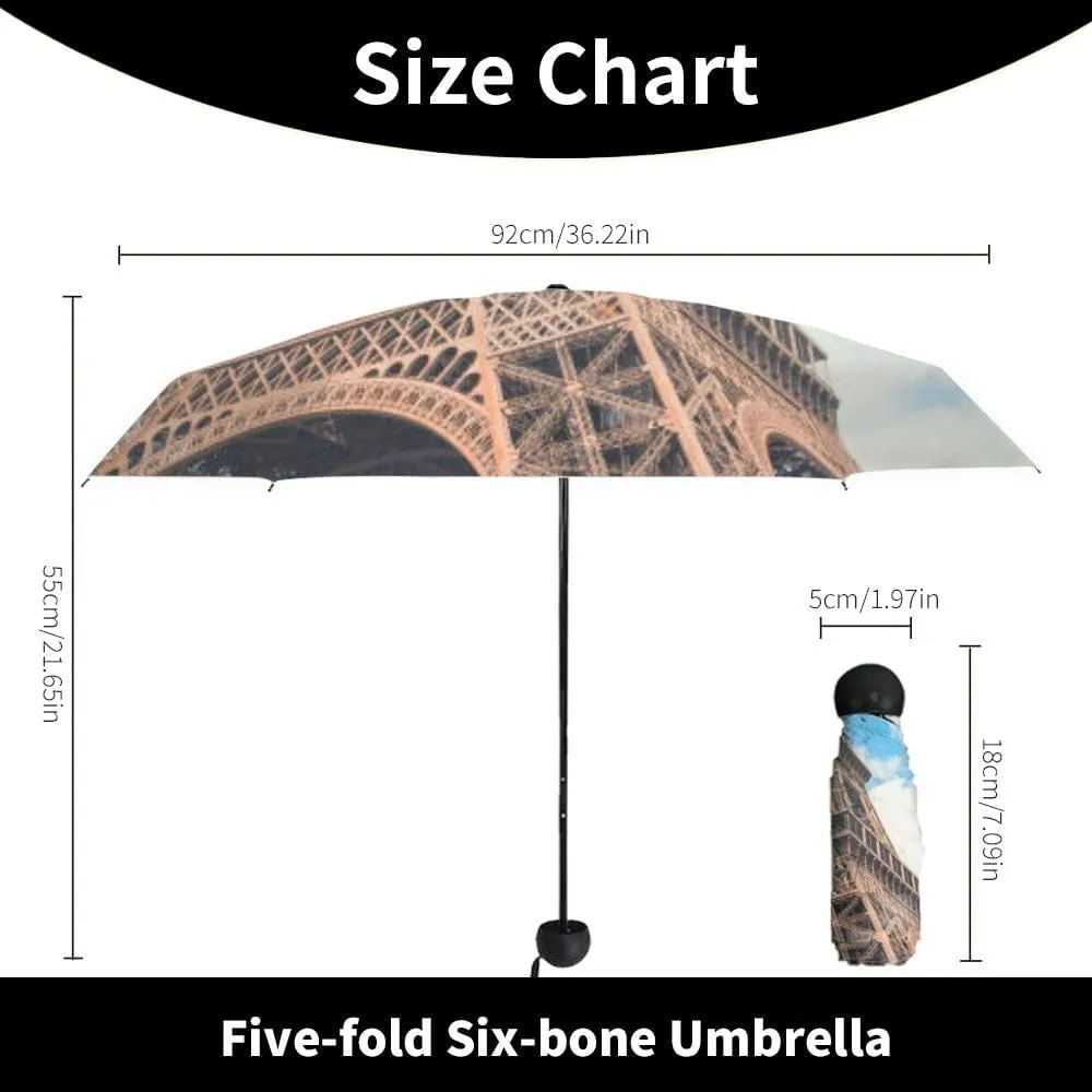 Travel Umbrella for Rain Windproof View Parisian street the Eiffel Tower the clearance Automatic Cute Portable Compact Umbrella for Women Purse Backpack Car Black Sun UV Protection