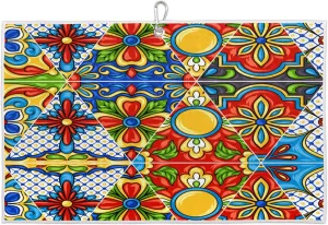 Triangular Patterned Tiles Golf Towel with Heavy Duty Carabiner Ultra Absorbent Quick Dry Perfect for Cleaning Clubs Balls Gear Essential Golf Accessory for Men Women Kids