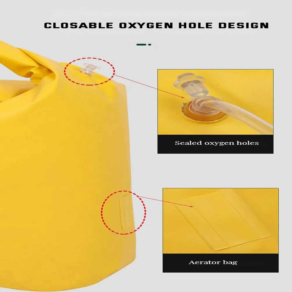 TSINGS Large Capacity Collapsible Fishing Gear Bag 29 * 23 Inches with Sealed Oxygenation Hole, Car Portable Live Fish Bucket (Yellow)