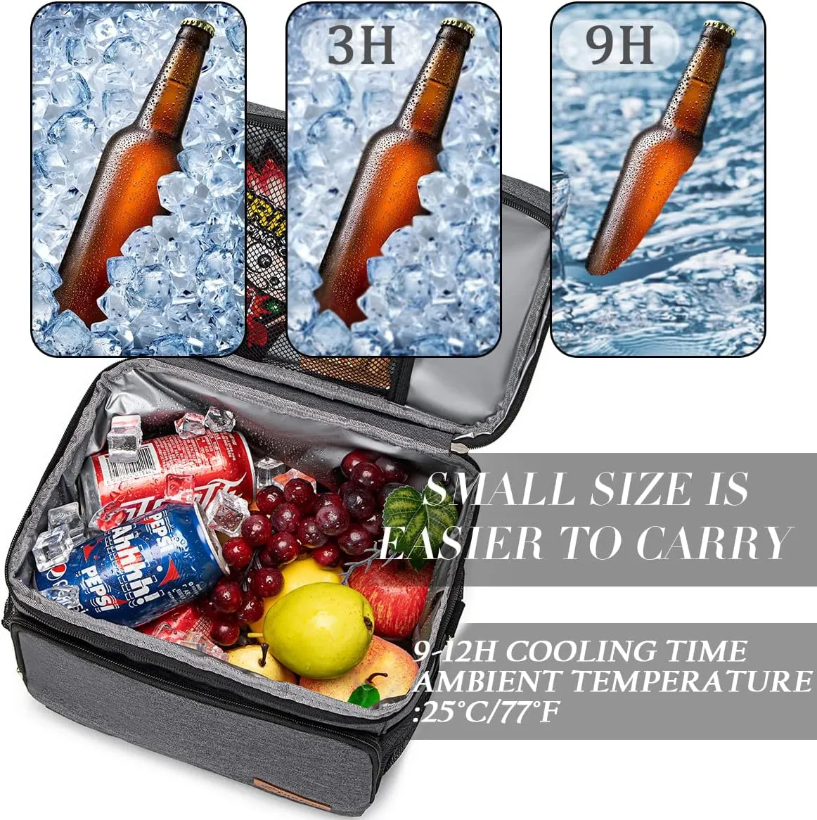 TuErcao Cooler Bag 24 Cans Leakproof Portable Collapsible Soft Cooler Small Ice Chest for Beach Camping Travel Cooler for Car, 15qt Lunch Box Cooler for Men Work Picnic