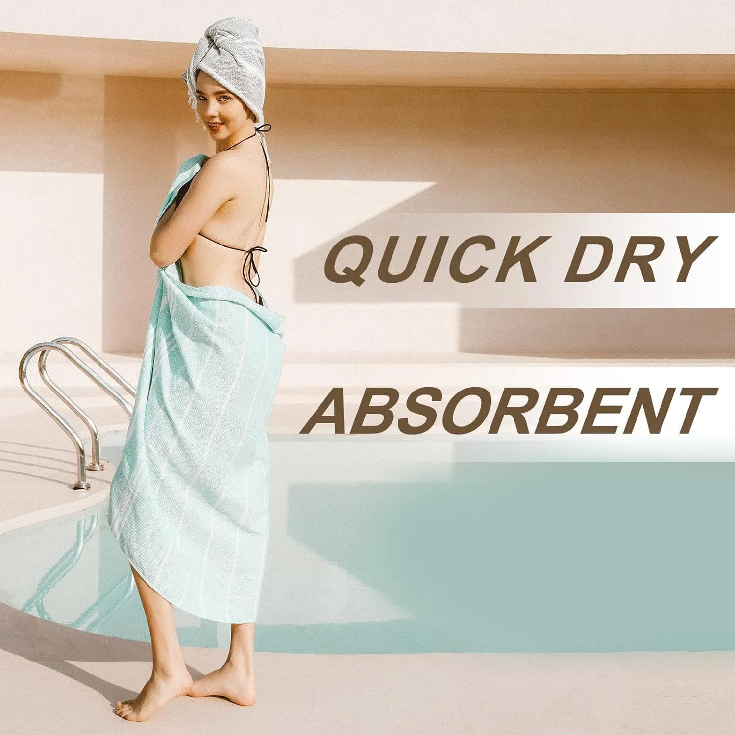 Turkish Beach Pool Towels Sandproof Lightweight Fast Drying Women Women Happy Birthday Gift Ideas Mom Mother Wife Sister Teacher Best Friend Boss Thank You Godmother Proposal Anniversary Romantic