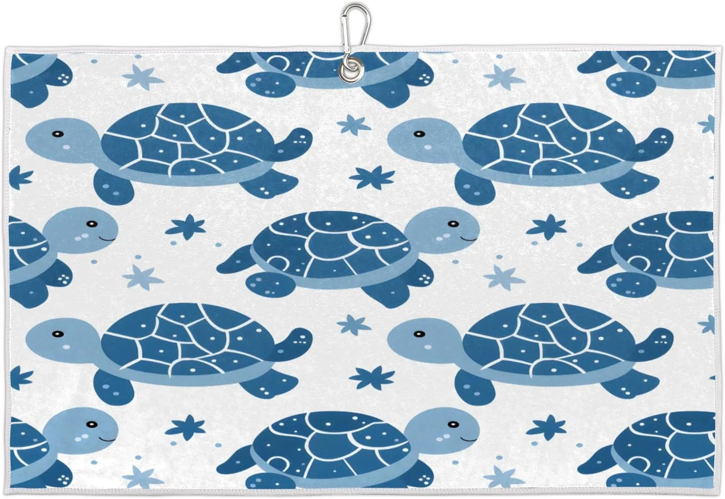 Turtle Stars Golf Towel with Heavy Duty Carabiner Clip Quick Dry Ultra Absorbent Club Ball Cleaning Towel Golf Accessories for Men Women