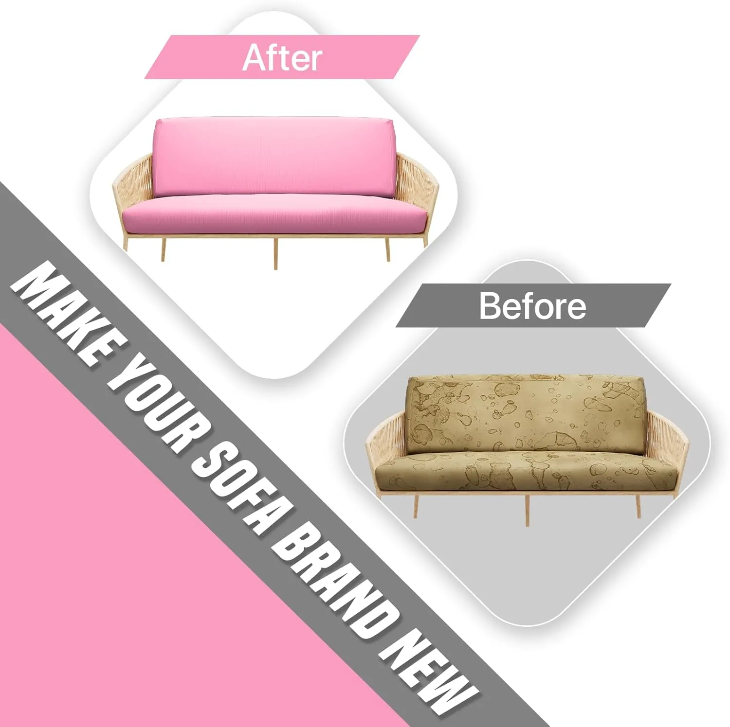 Twin Size Futon Cover, Armless Stretch Futon Cover, Sofa Slipcover Furniture Protector for Kids, Pets, Machine Washable Zippered Futon Couch Covers, Light Pink