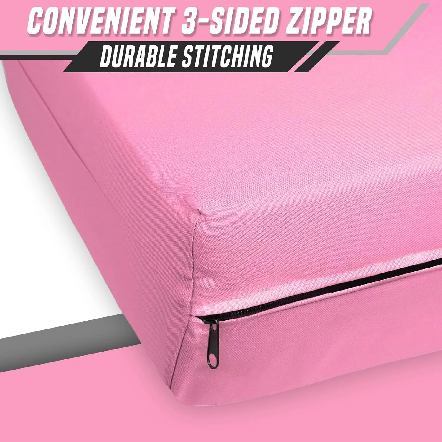 Twin Size Futon Cover, Armless Stretch Futon Cover, Sofa Slipcover Furniture Protector for Kids, Pets, Machine Washable Zippered Futon Couch Covers, Light Pink