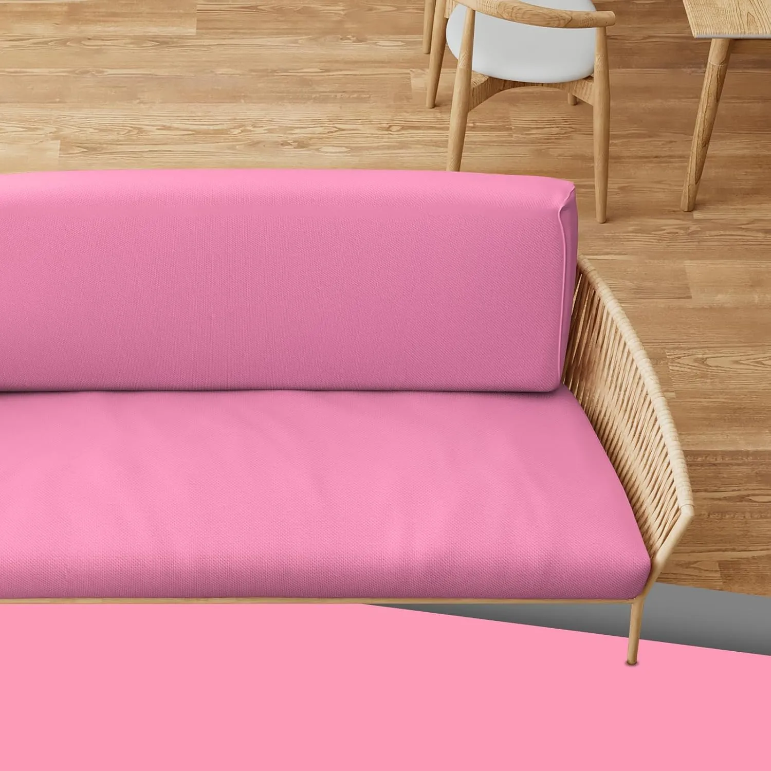 Twin Size Futon Cover, Armless Stretch Futon Cover, Sofa Slipcover Furniture Protector for Kids, Pets, Machine Washable Zippered Futon Couch Covers, Light Pink
