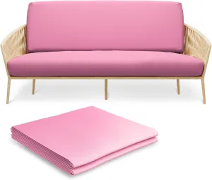 Twin Size Futon Cover, Armless Stretch Futon Cover, Sofa Slipcover Furniture Protector for Kids, Pets, Machine Washable Zippered Futon Couch Covers, Light Pink