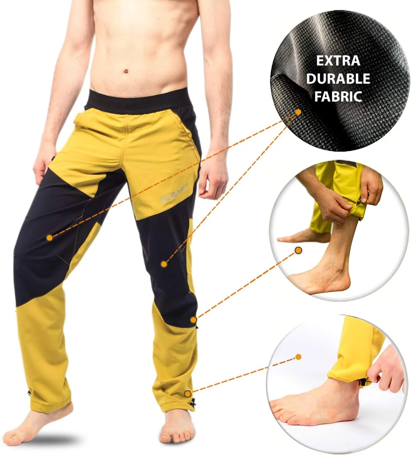 Ucraft - Anti-Gravity Climbing and Bouldering Unisex Pants, 5 Pockets, 5 Fabrics