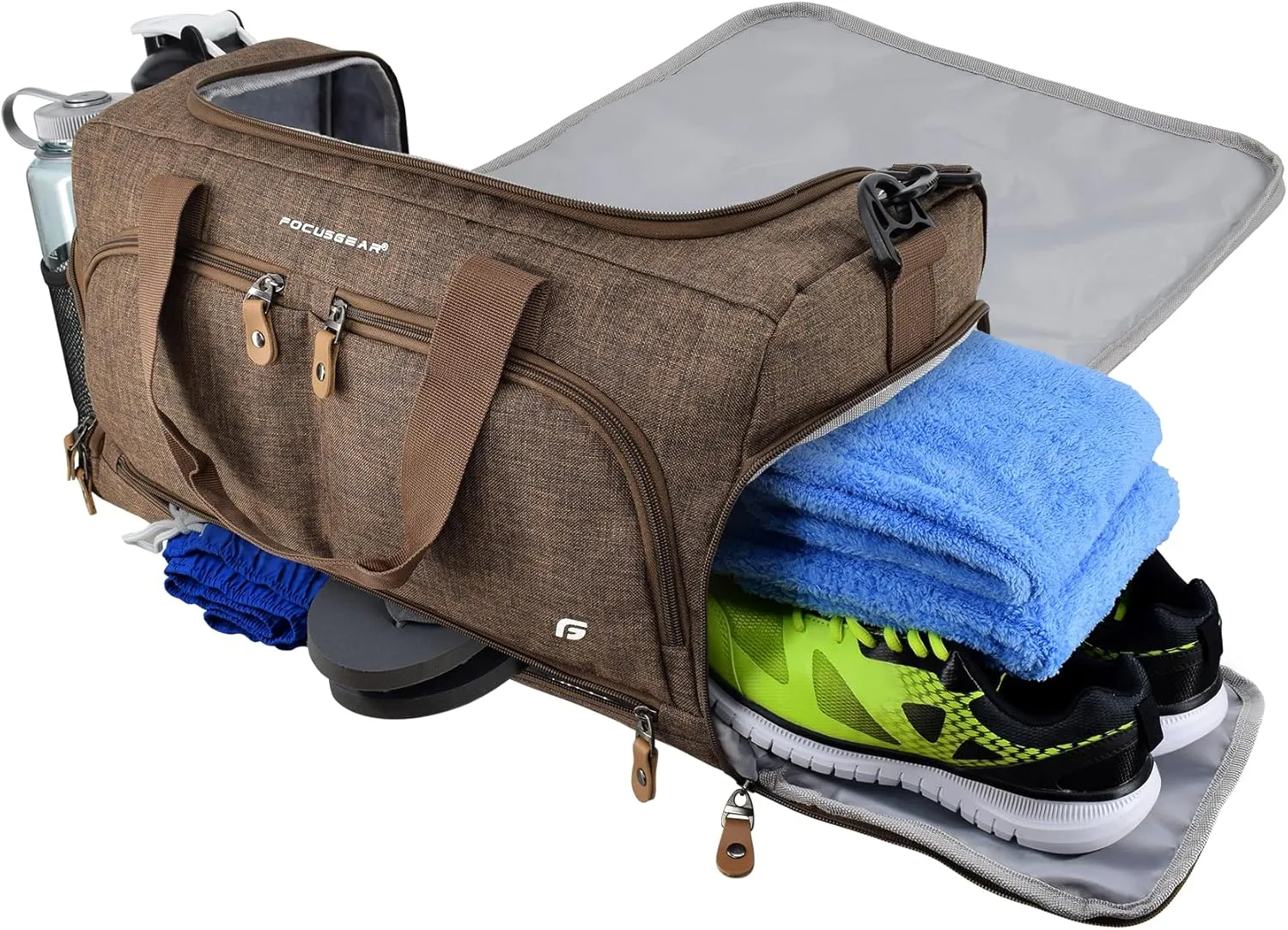 Ultimate Gym Bag 2.0: The Durable Crowdsource Designed Duffel Bag with 10 Optimal Compartments Including Water Resistant Pouch