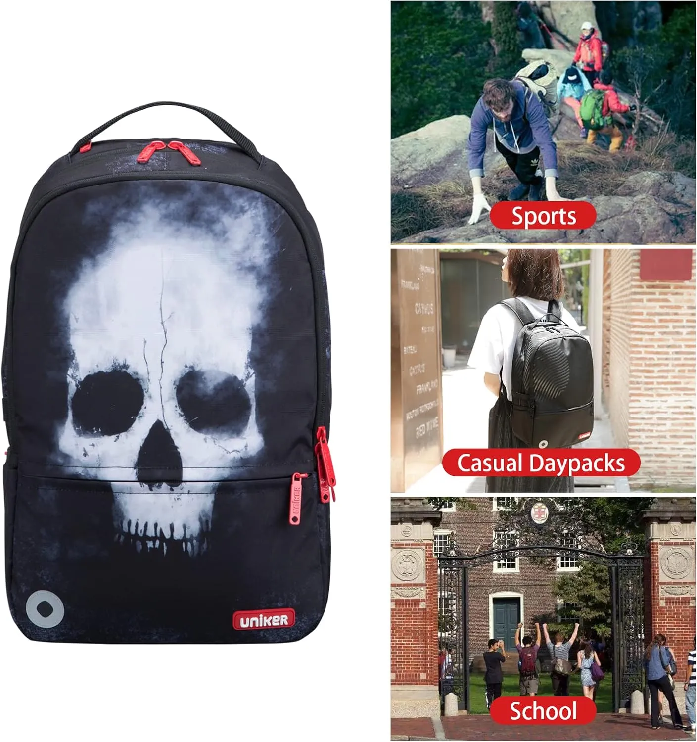 UNIKER Travel Laptop Backpack,Graffiti Backpack for Work,Men Daypacks Black,Designer Laptop Bag for 15.6 Inch,College Backpack Call of Duty Gamers