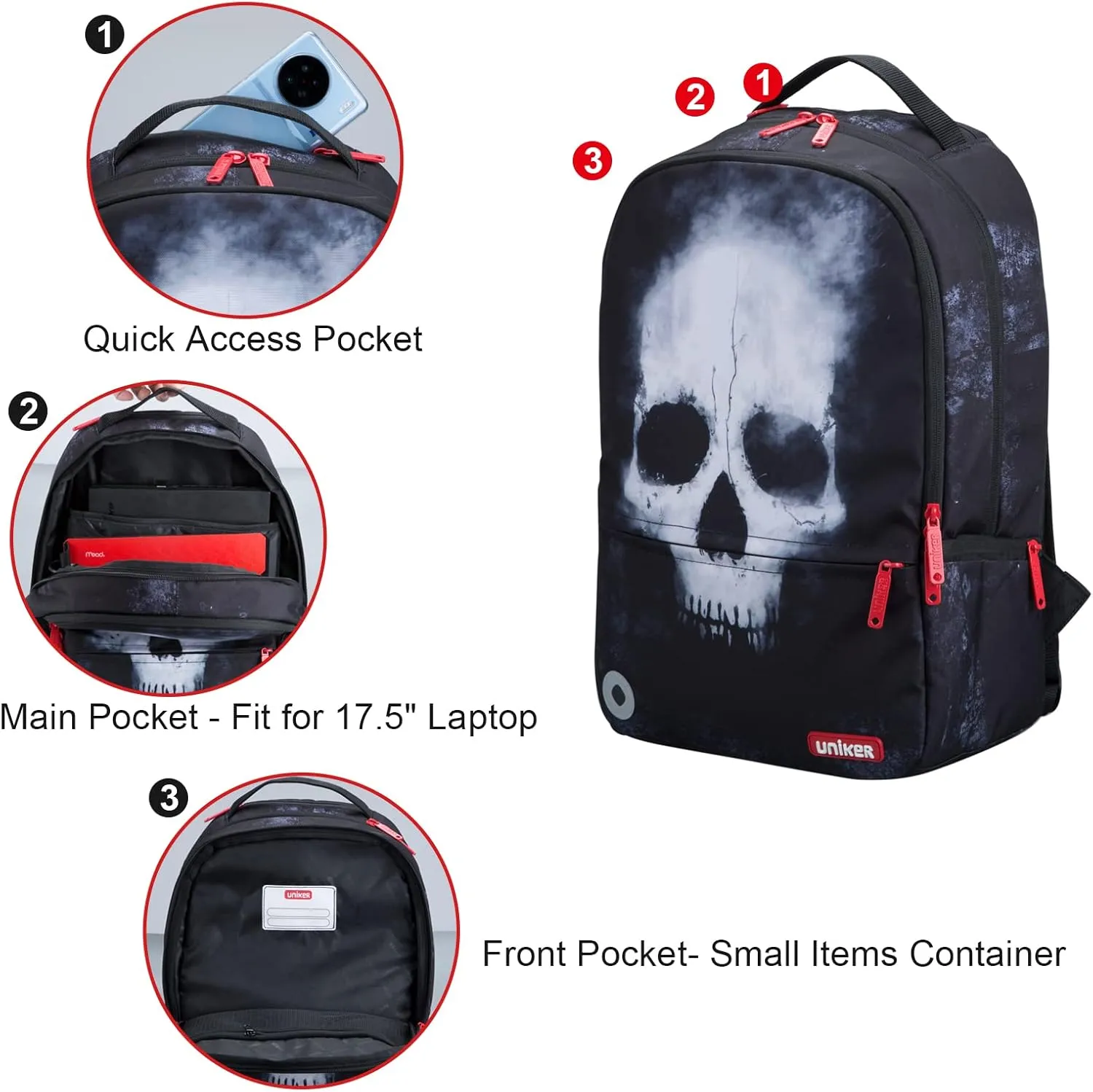 UNIKER Travel Laptop Backpack,Graffiti Backpack for Work,Men Daypacks Black,Designer Laptop Bag for 15.6 Inch,College Backpack Call of Duty Gamers