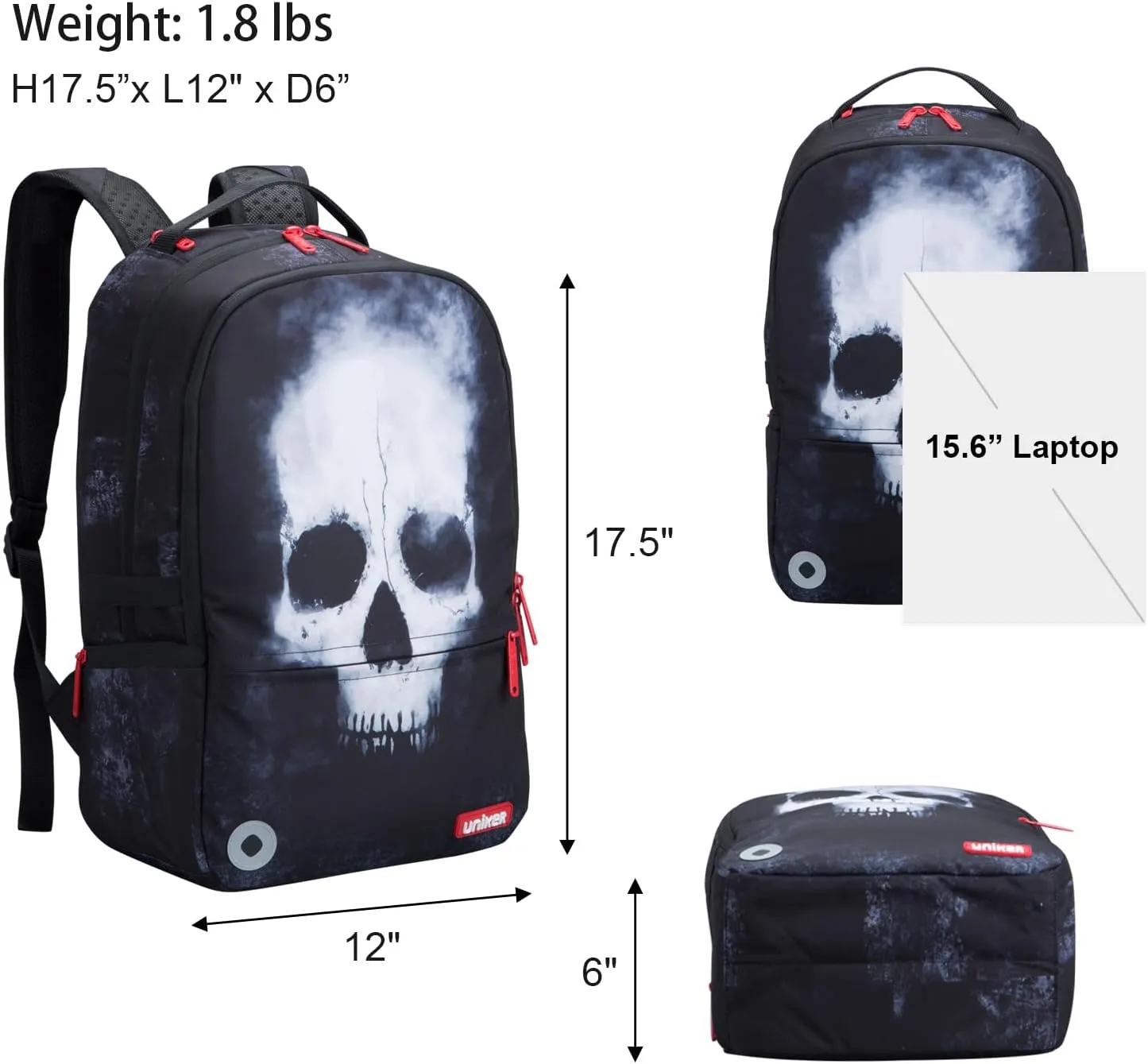 UNIKER Travel Laptop Backpack,Graffiti Backpack for Work,Men Daypacks Black,Designer Laptop Bag for 15.6 Inch,College Backpack Call of Duty Gamers