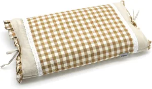 Upgrade Buckwheat Pillows for Sleeping, Neck Pillow Adjustable Buckwheat Hulls Filled with Pillow Cover Neck Support for Back and Side Sleepers (20x11 inch, Khaki)