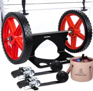 Upgraded Cooler Wheel Kit for Yeti/RTIC/Igloo Coolers Wheel Spacing up to19.8 Inches -12 in Wheels Height Adjustable Cart Base for Ice Chest - Cooler Cart Kit for Camping Traveling