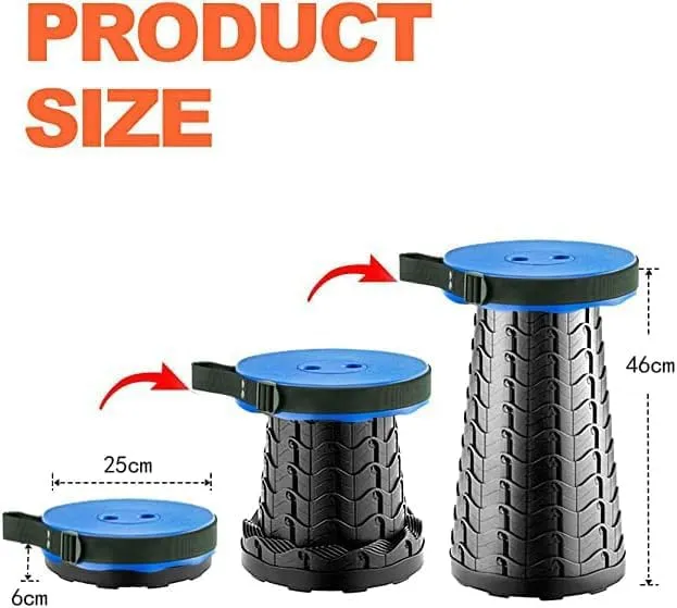 Upgraded Folding Stool with Load Capacity 400LB,Foldable Camping Stool Equipped with Soft Cushion/Durable Storage Bag and Carabiner, Portable Seat Ideal for Indoor and Outdoor Activity, Blue