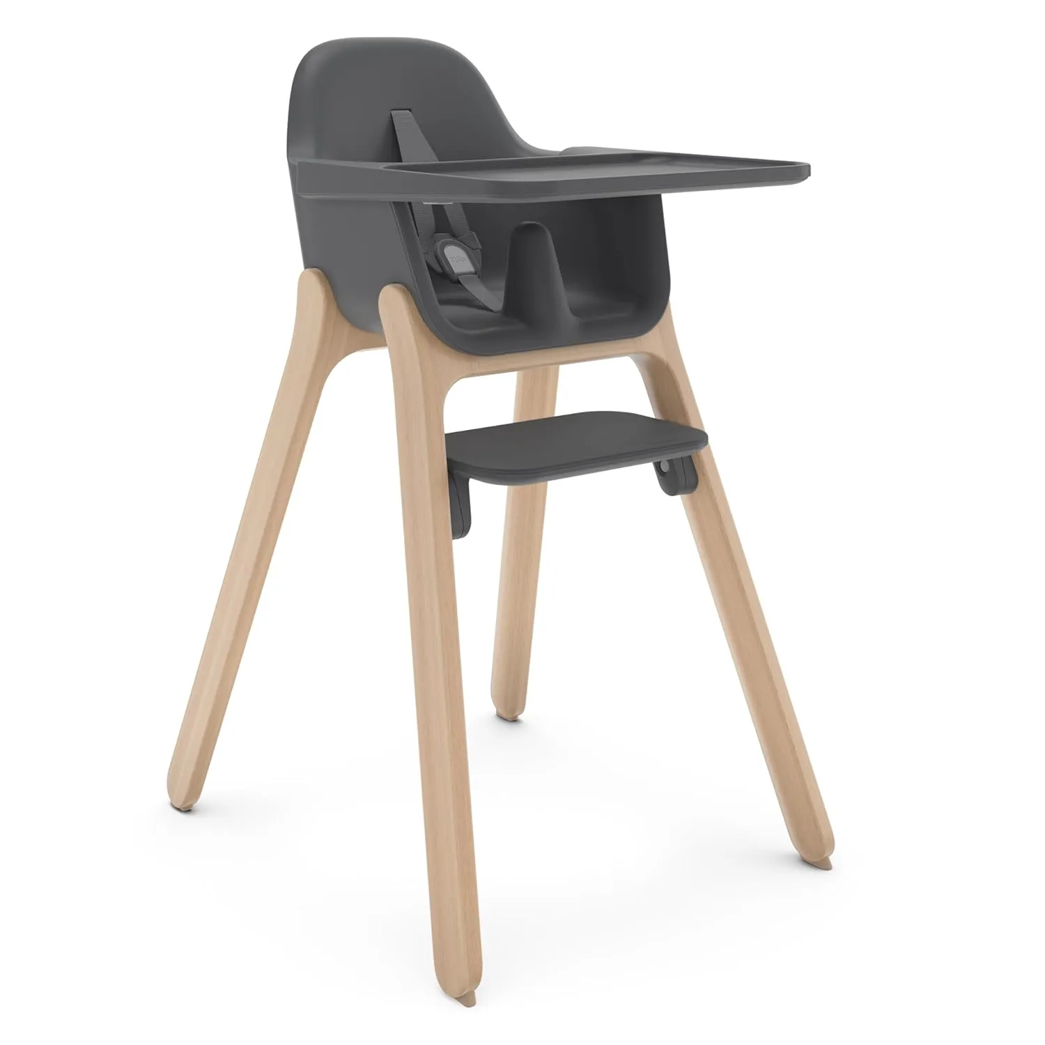 UPPAbaby Ciro High Chair/Sleek, Easy-to-Clean Design/Perfect-Fit Tray to Bring Baby to Table/Patent-Pending Harness/Dual-Position, 180-Degree Rotating Footrest/Jake (Charcoal/Rubberwood)