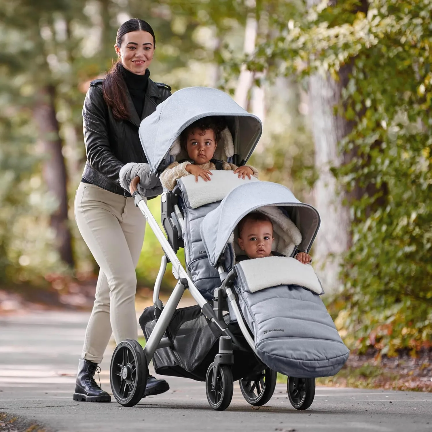 UPPAbaby CozyGanoosh Footmuff - Easily Attaches to UPPAbaby Strollers   RumbleSeat - Ultra-plush, Weather-Proof - Winter Stroller Cover - Jake (Charcoal)