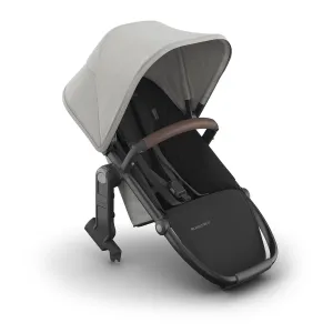 UPPAbaby RumbleSeat V3 Second Lower Seat - Compatible with Vista V2 and Vista V3 - All-Weather Seat   Magnetic Buckle – Adapters Included - Savannah (Pearl Gray Jacquard/Carbon Frame/Chestnut Leather)
