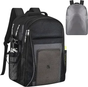 USPECLARE Heavy Duty Large Mesh Backpacks for Adults, Semi-Transparent College Backpacks