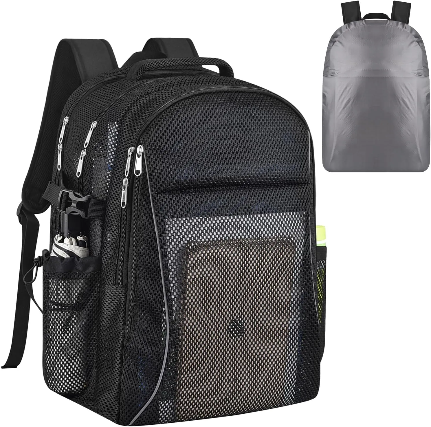 USPECLARE Heavy Duty Large Mesh Backpacks for Adults, Semi-Transparent College Backpacks