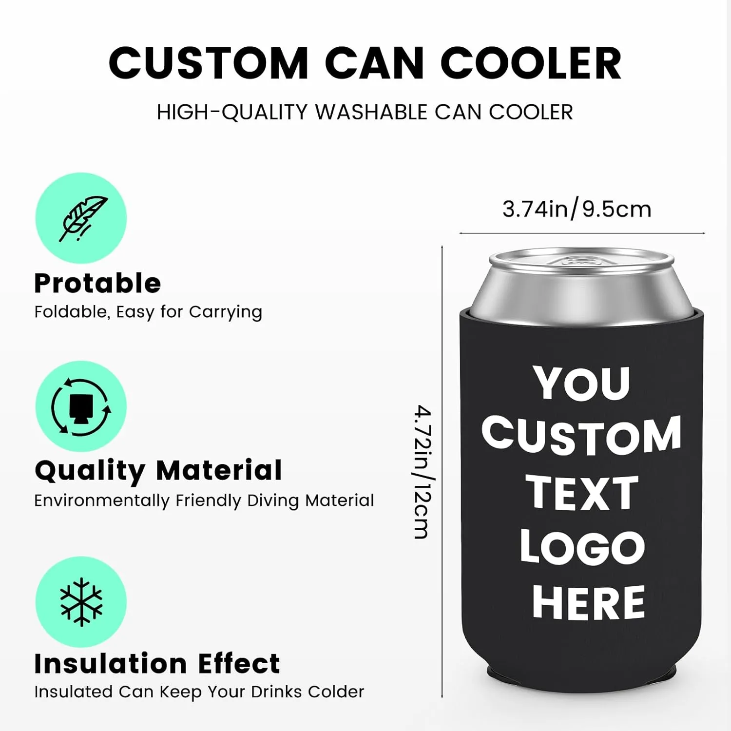 Valyria Custom Can Coolers Sleeves Bulk 24pcs Personalized Collapsible Insulated Can Cooler Drink Holder with Logo Image Text for Anniversary Wedding Birthday Party Fishing Picnics
